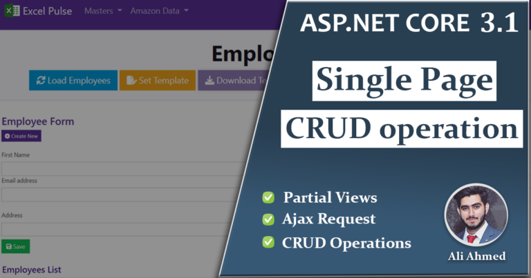 Learn Single Page CRUD Operations using Partial Views in Asp.Net Core 3.1 and EF Core